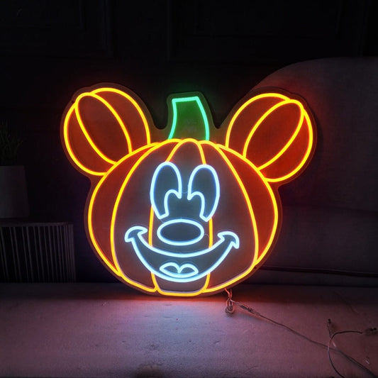 Mr Happy Pumpkin LED Neon