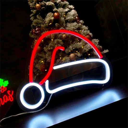 Santa Hat LED Neon Sign