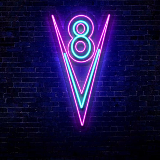 V 8 LED Neon Sign