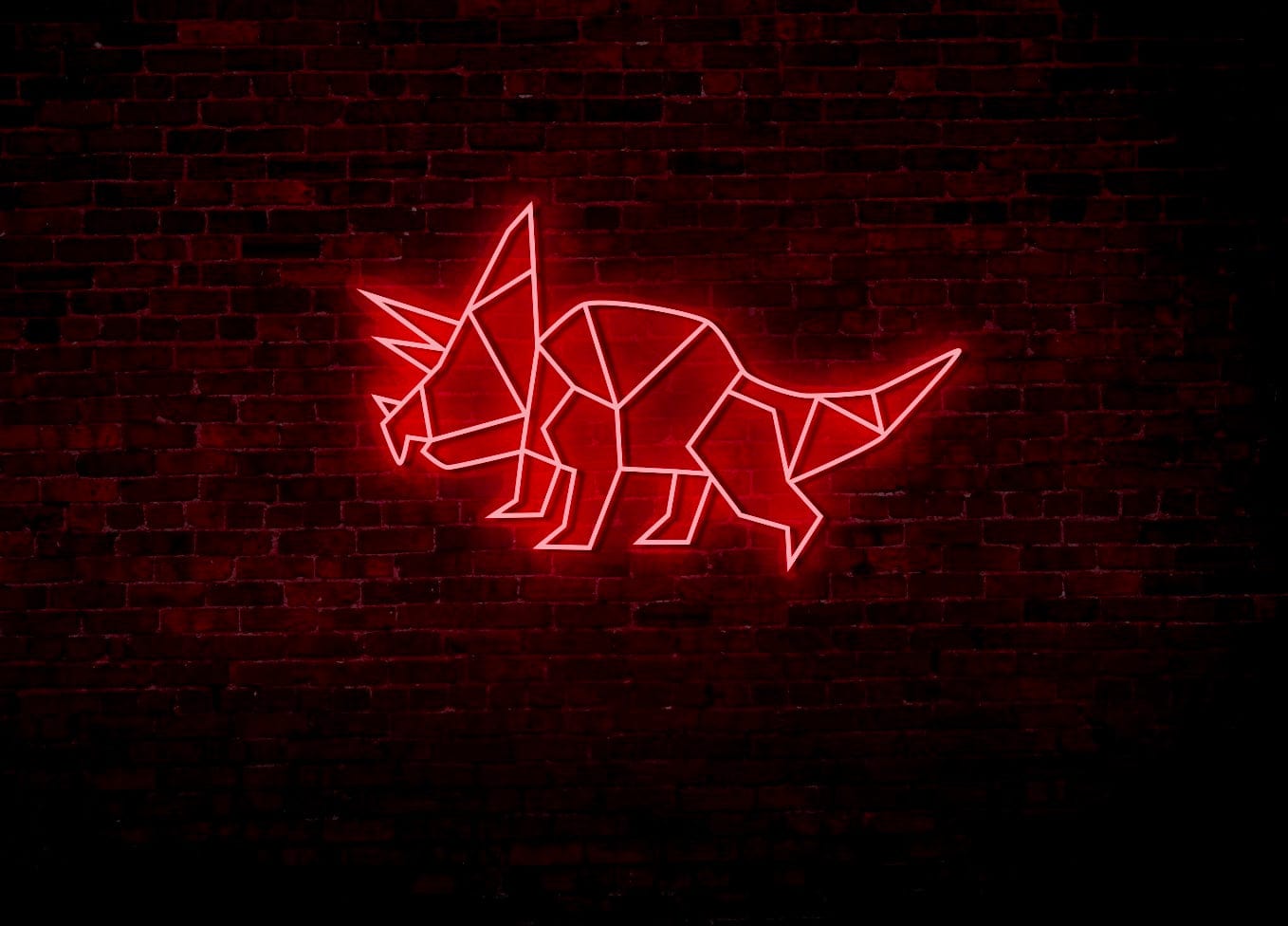 Triceratops Dinosaur LED Neon Sign