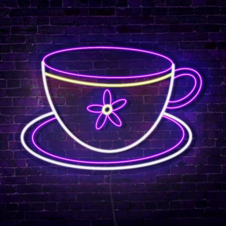 Flower Tea Cup Neon Sign