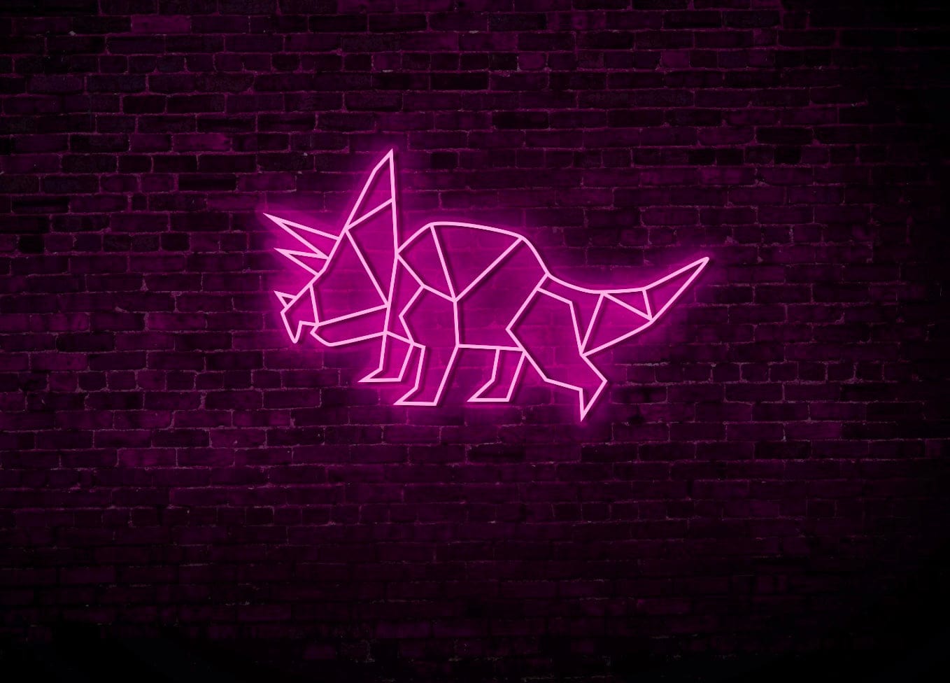 Triceratops Dinosaur LED Neon Sign