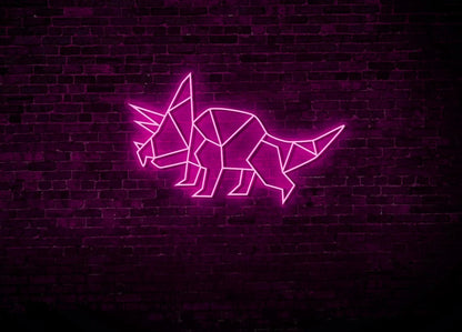 Triceratops Dinosaur LED Neon Sign