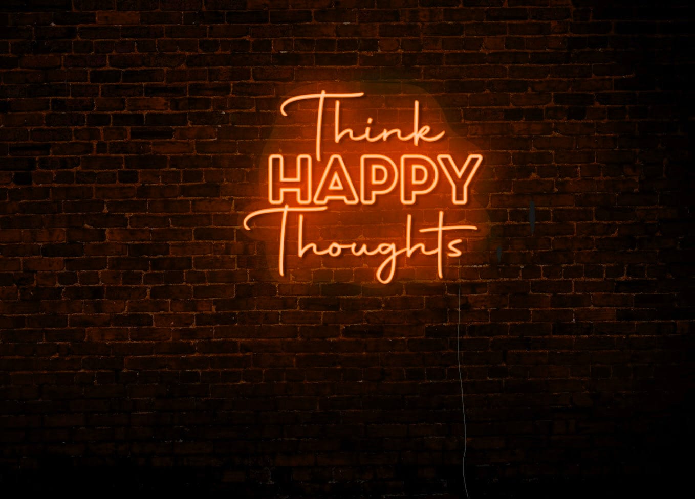 Think Happy Thoughts LED Neon Sign