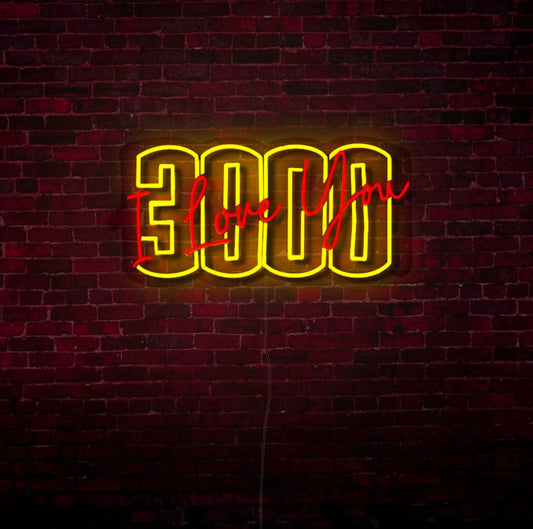 I Love You 3000 Red LED Neon Sign