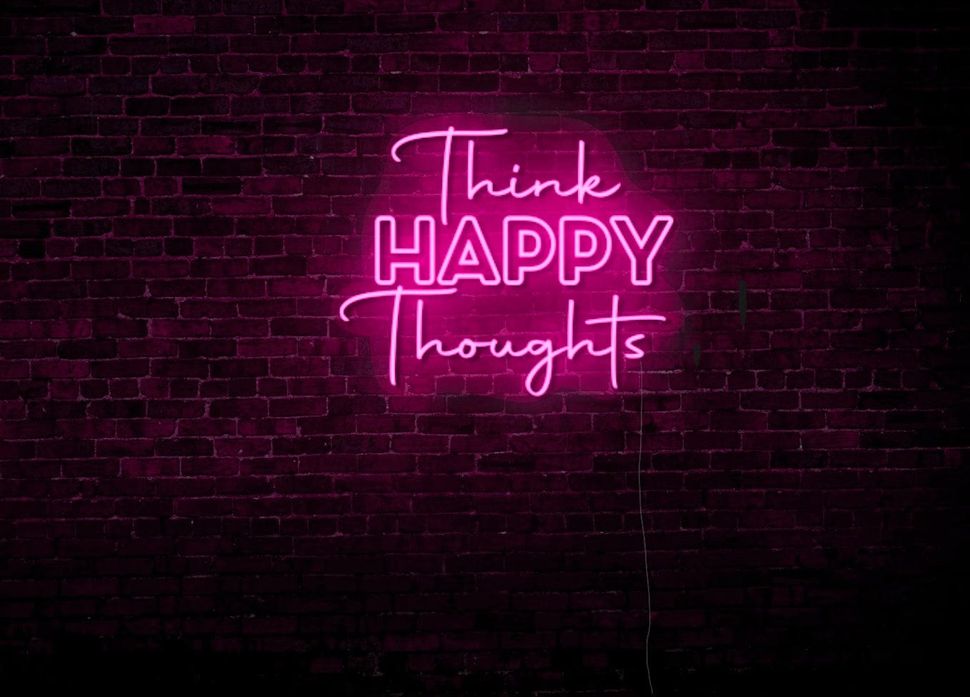 Think Happy Thoughts LED Neon Sign