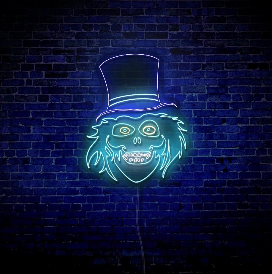 Deluxe Hat Ghost LED Neon Sign