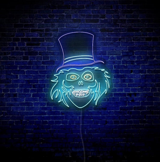 Deluxe Hat Ghost LED Neon Sign