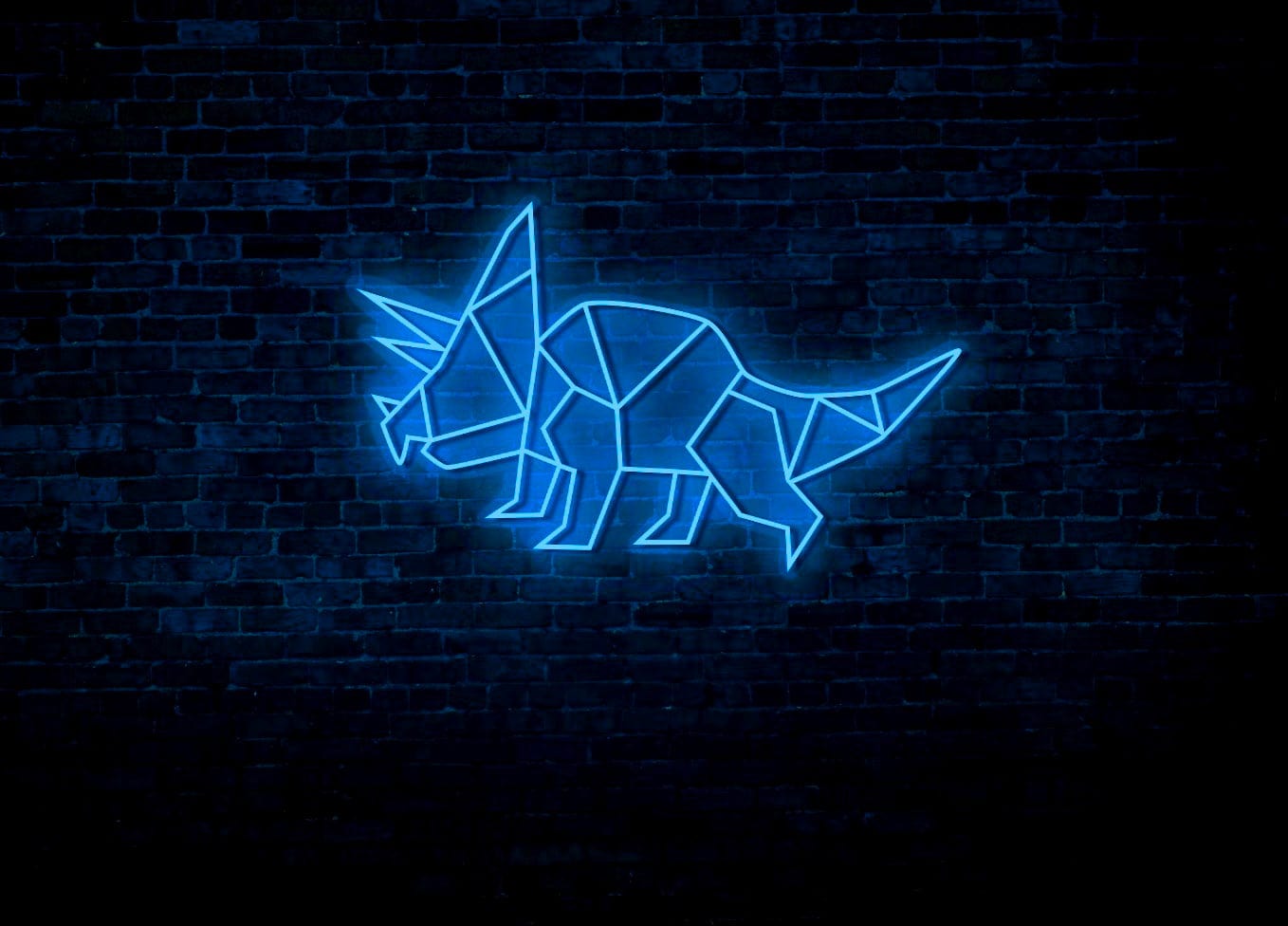 Triceratops Dinosaur LED Neon Sign